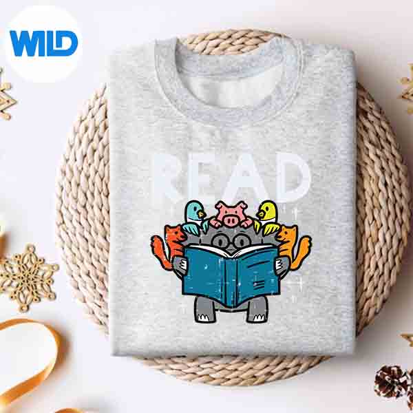 Alternative view of Animals Read Reading Book Librarian Across America Silhouette SVG PNG