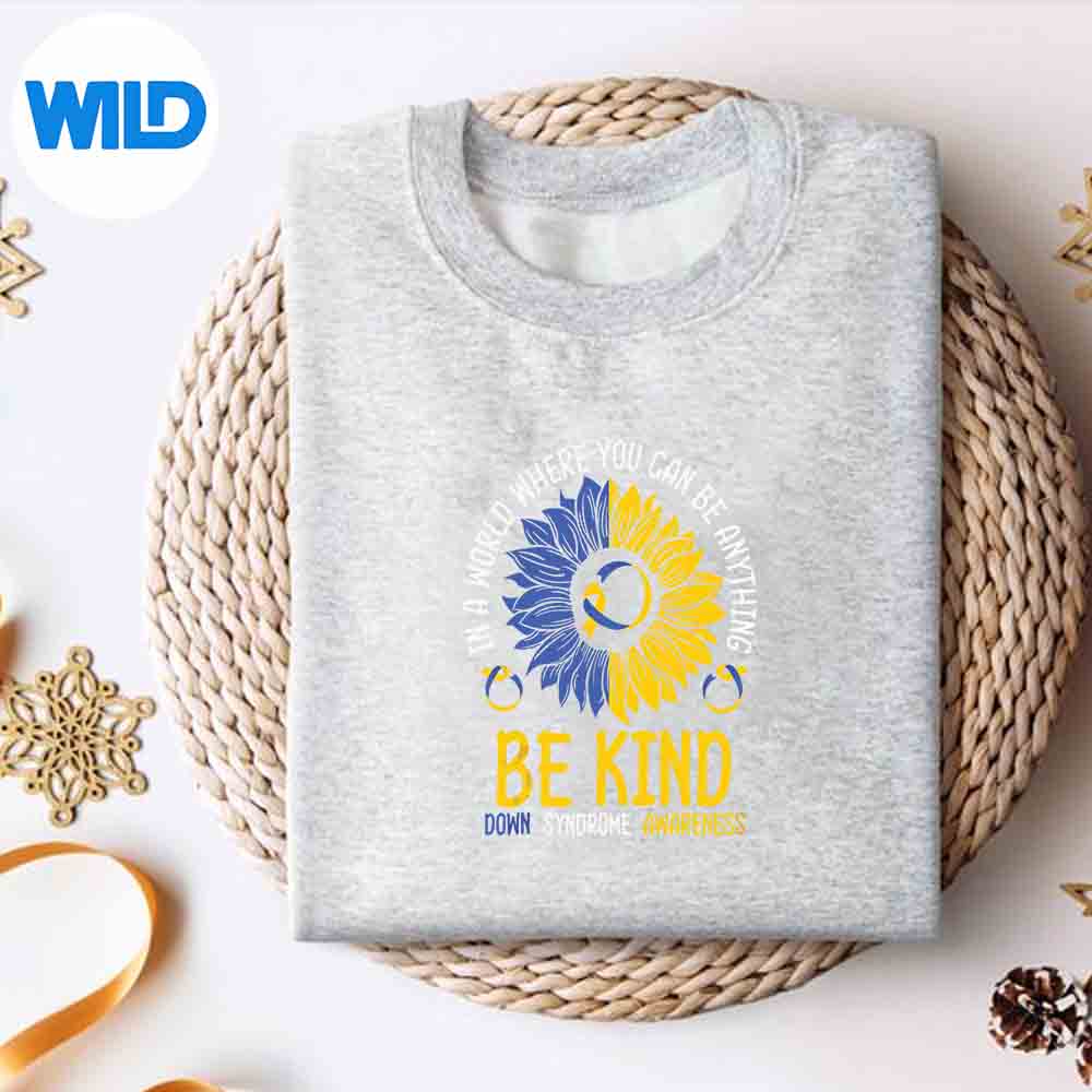 Alternative view of Be Kind Down Syndrome Awareness Ribbon Sunflower Kindness Vector Design