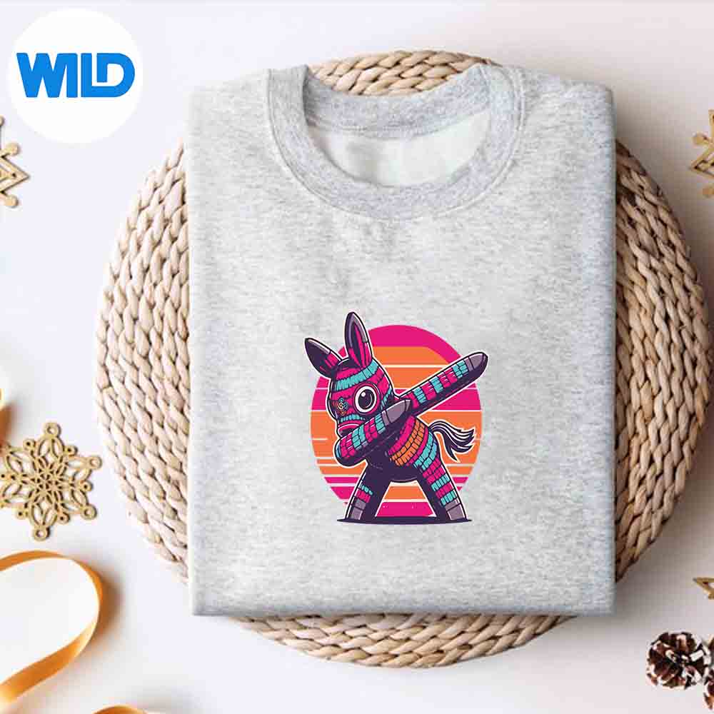 Alternative view of Cinco De Mayo Dabbing Mexican Donkey Pinata Dab Lover PNG SVG for Cricut
