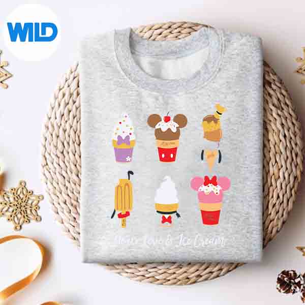 Alternative view of Disney Mickey Pals Summer Treats Peace Love Ice Cream SVG PNG Digital Design