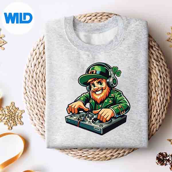 Alternative view of Dj Leprechaun St Patricks Day Party Mixer SVG PNG Download