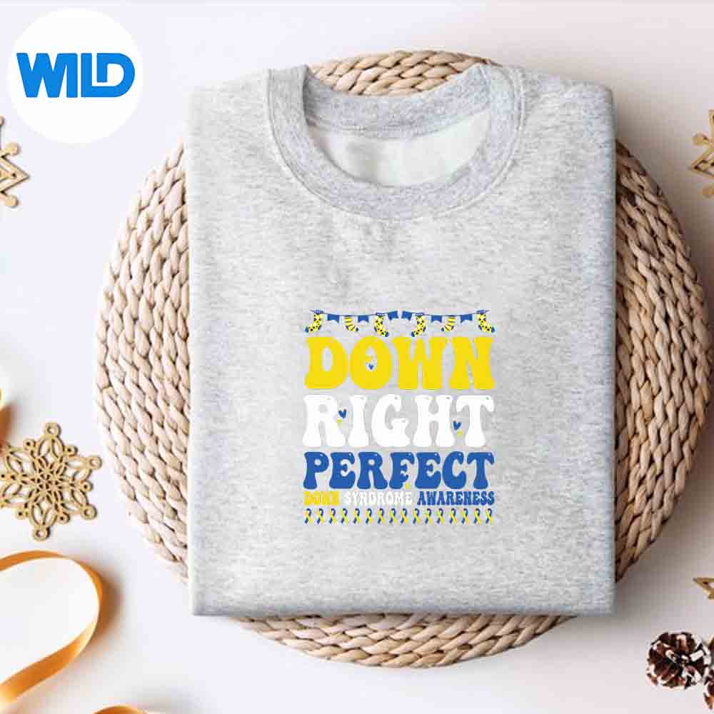 Alternative view of Down Syndrome Awareness Down Right Perfect Amused Love Vector Design