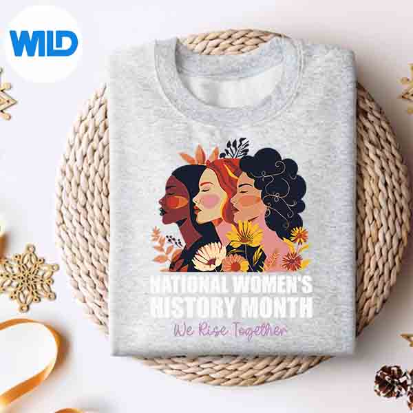 Alternative view of Feminist National History Month 2024 We Rise Together SVG PNG