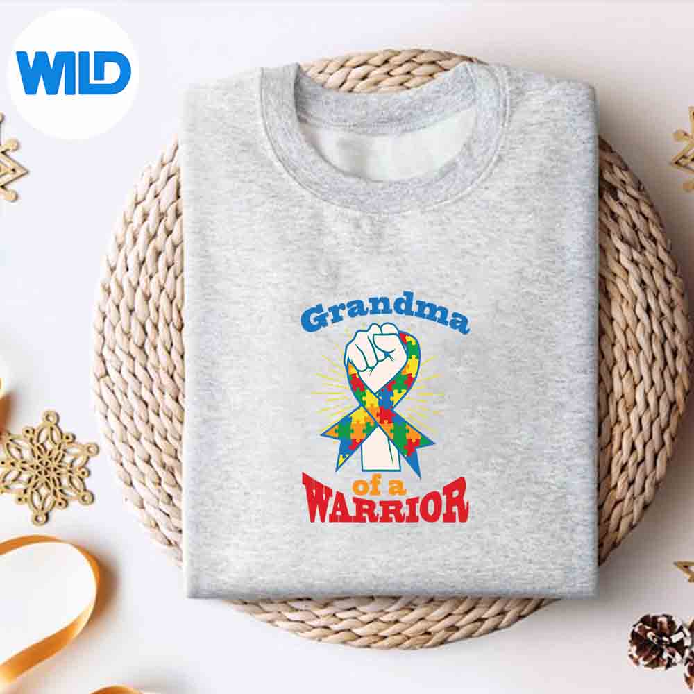 Alternative view of Grandma Of Warrior Puzzle Ribbon Cool Autism Awareness Cut File