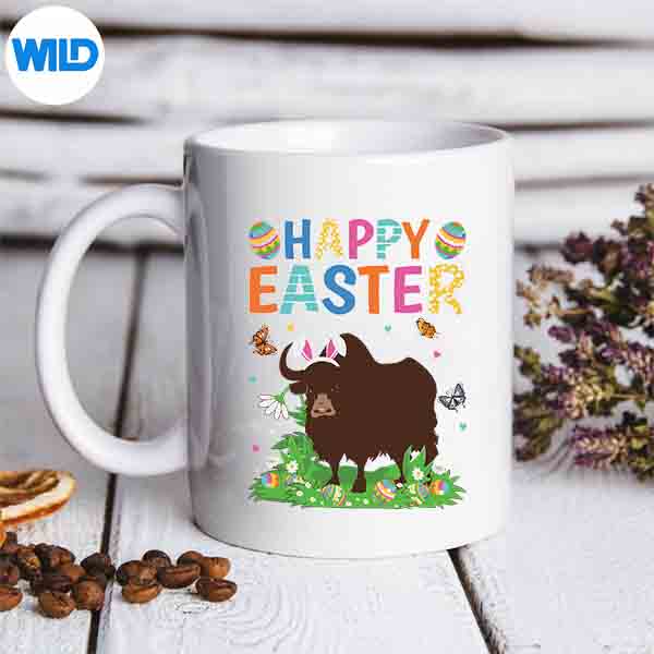 HappyEasterDayBisonCuteColorfulBisonGirlsmug
