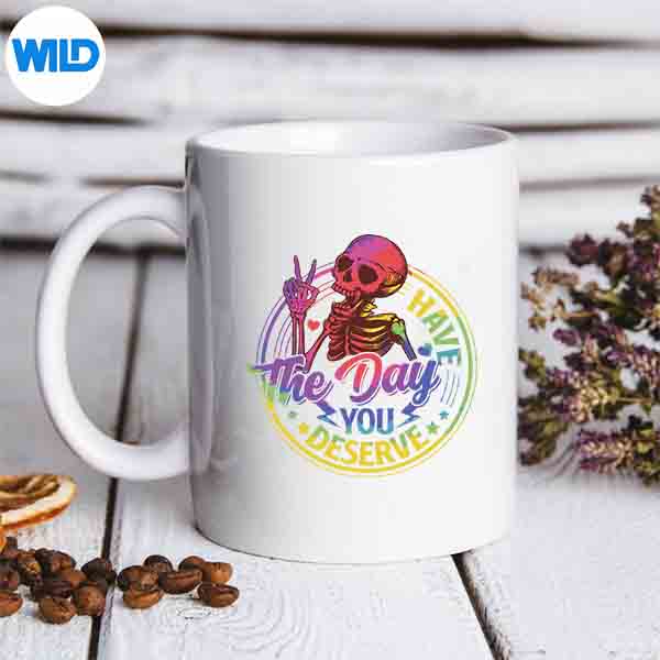 Have The Day You Deserve Peace Sign Skeleton Halloween SVG PNG Cut File