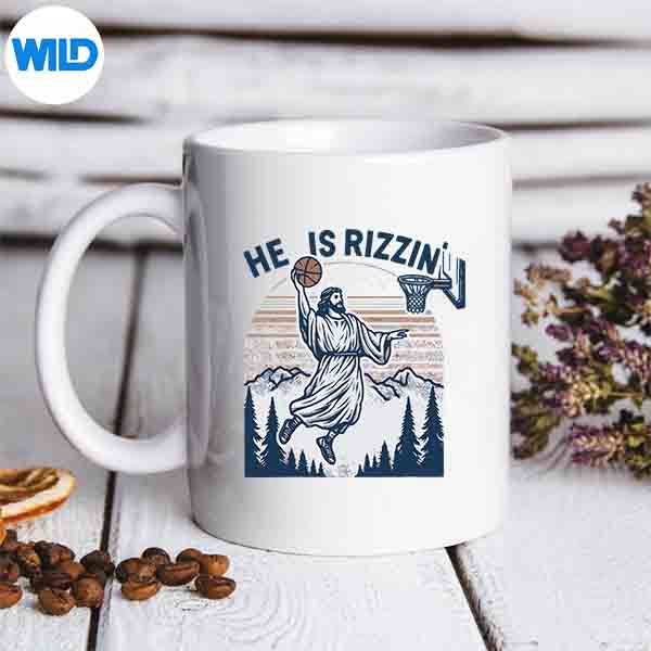 He Is Rizzin Basketball Jesus Retro Easter Christian SVG PNG Cut File