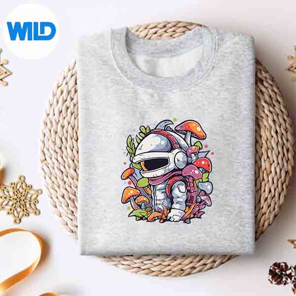 Alternative view of Psychedelic Astronaut Dj Space Traveller Edm Trippy Rave Silhouette SVG PNG