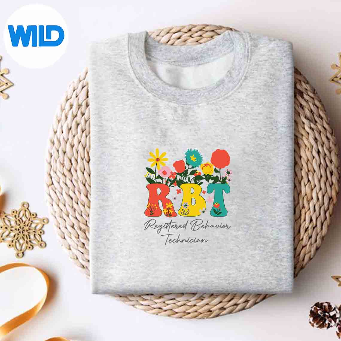 Alternative view of Rbt Nurse Registered Behavior Technician Groovy Wildflowers Wonderful Sad SVG Cut File