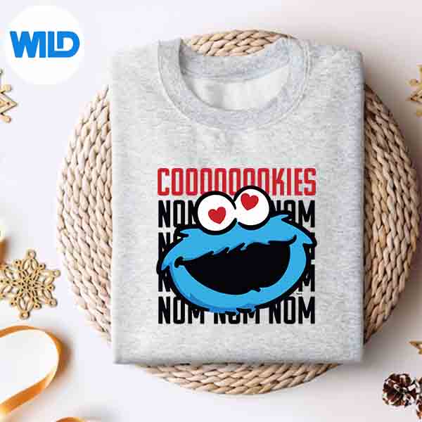 Alternative view of Sesame Street Cookie Monster Coooooookies SVG Cut File