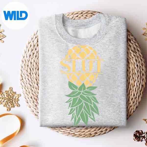 Alternative view of Slut Upside Down Pineapple Swingers Vector Design
