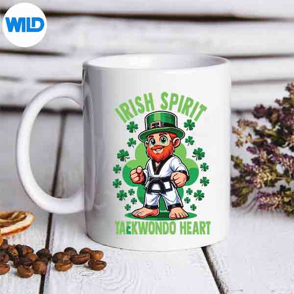 St Patricks Day Martial Arts Irish Spirit Taekwondo Heart Digital Design