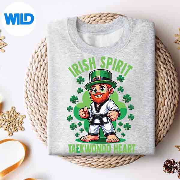 Alternative view of St Patricks Day Martial Arts Irish Spirit Taekwondo Heart Digital Design