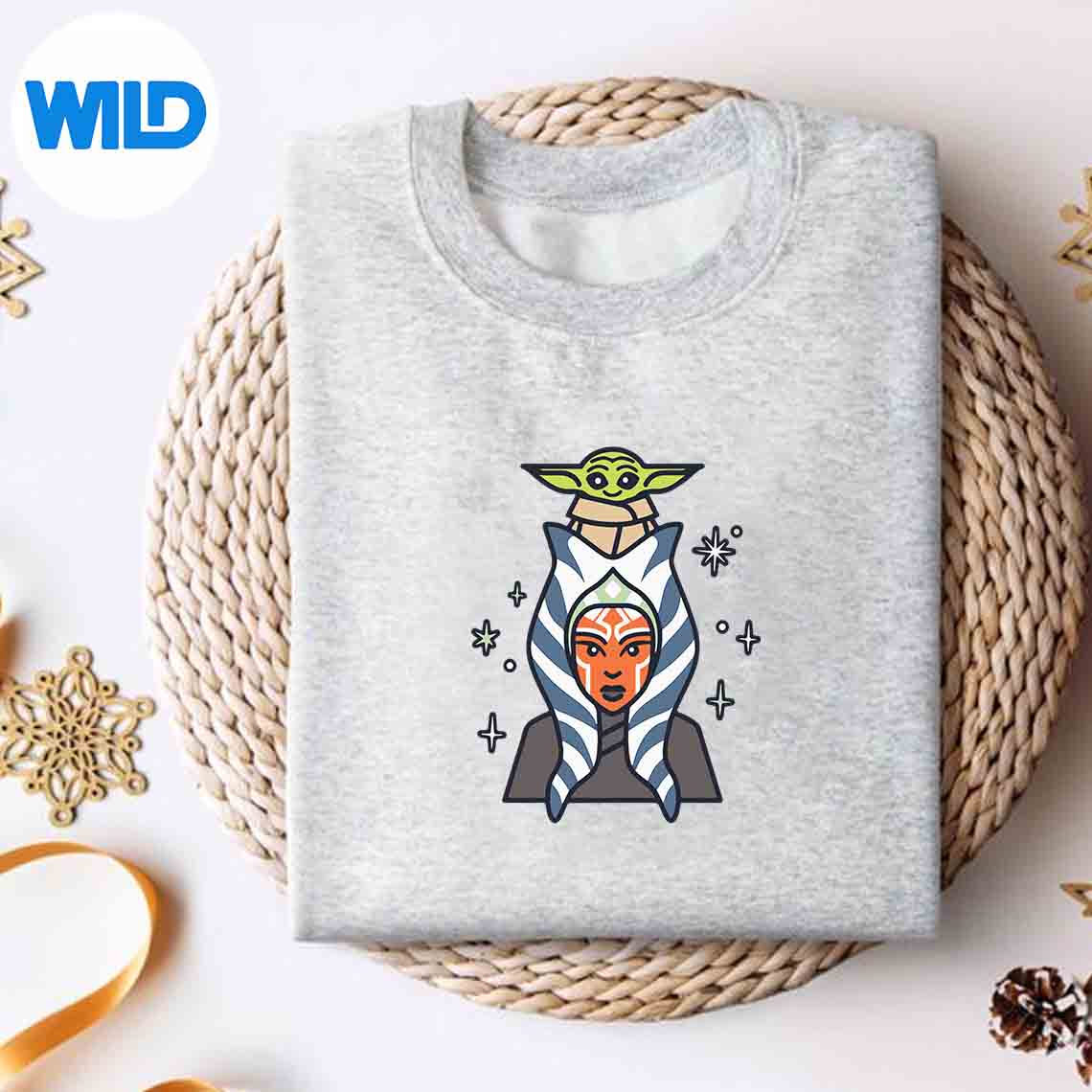 Alternative view of Star Wars Ahsoka Tano And Grogu The Mandalorian Night Cute Digital Design