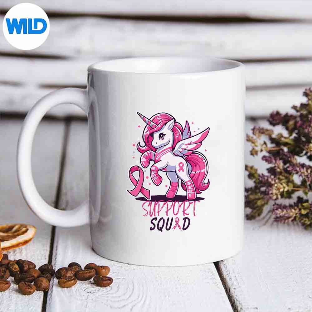 Support Squad Pink Unicorn Breast Cancer Awareness SVG Cut File 7 SupportSquadPinkUnicornBreastCancerAwarenessmug