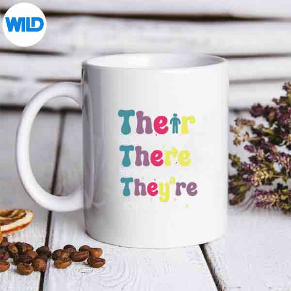 There Their Theyre English Teacher Grammar Memes Vector Design