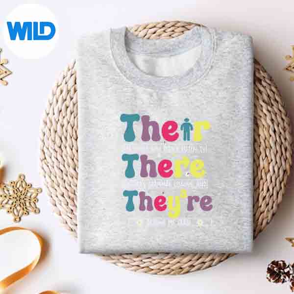 Alternative view of There Their Theyre English Teacher Grammar Memes Vector Design