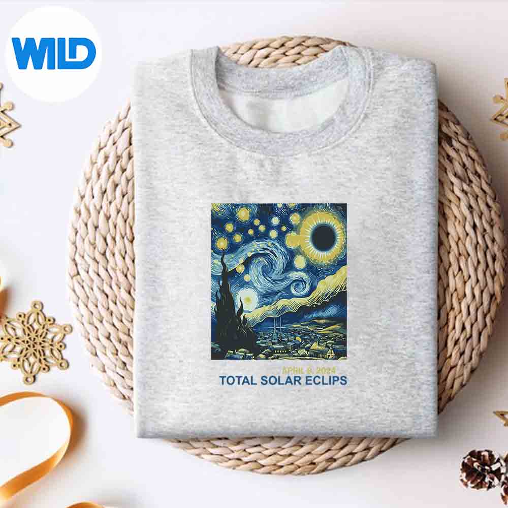 Alternative view of Total Solar Eclipse Starry Night Digital Design
