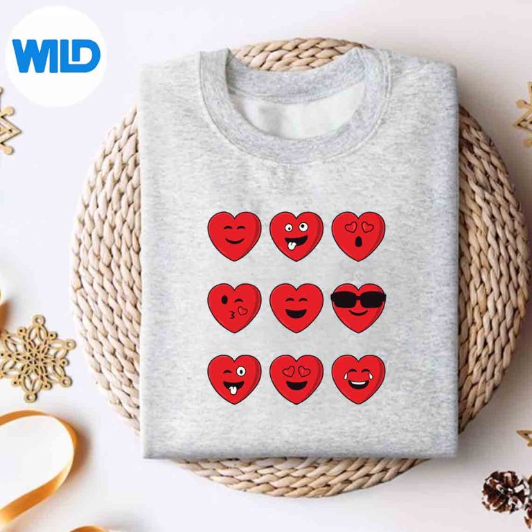Valentines Day Silly Faces Hearts Girls SVG PNG Digital Download