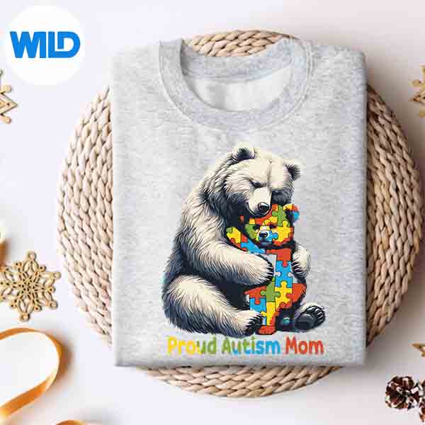 Alternative view of Youll Never Walkalone Autism Mama Mom Bear Support Autism SVG PNG Download