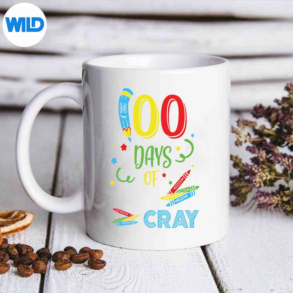 100 Days Of Cray Cray Learning School For Kindergarten Silhouette SVG PNG