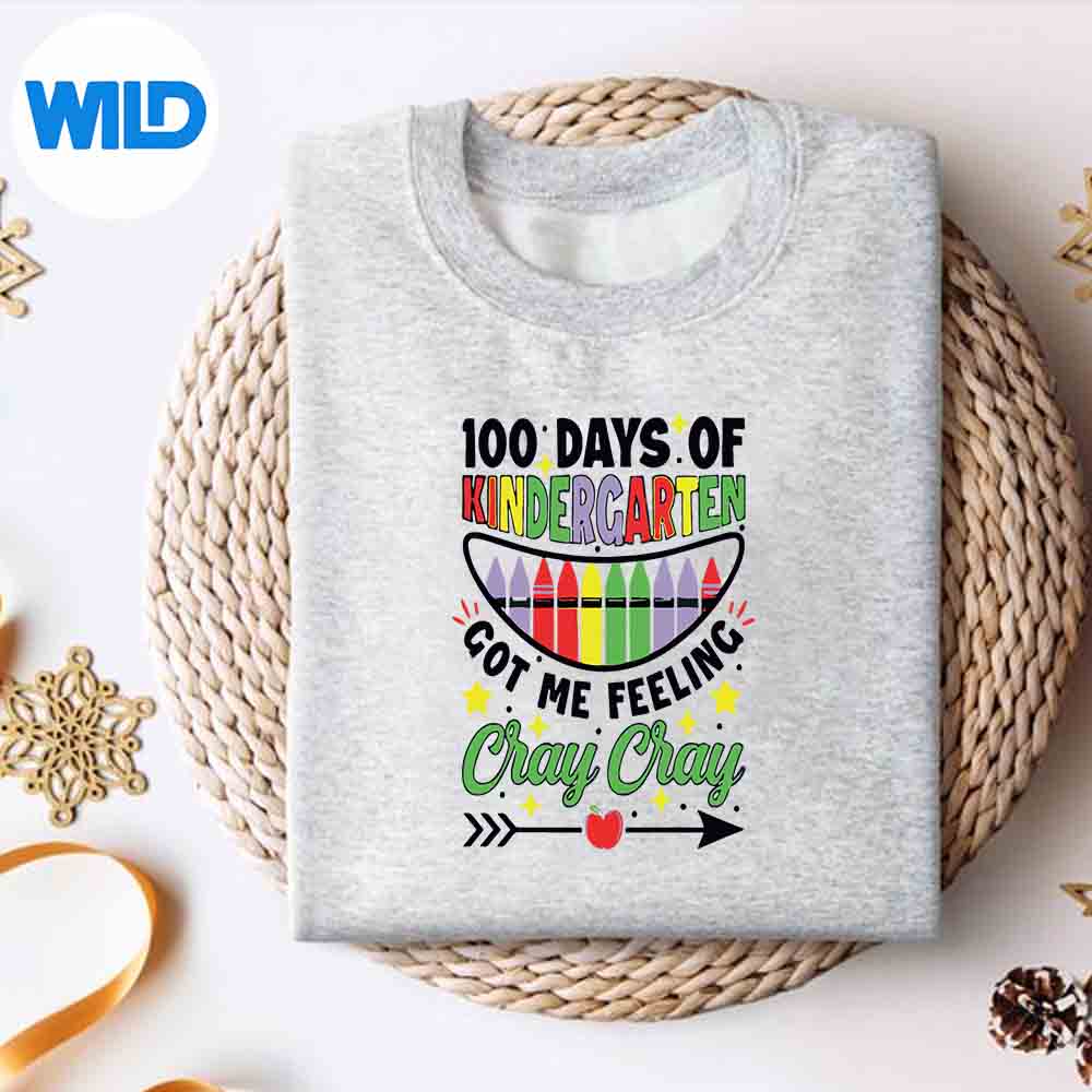 Alternative view of 100 Days Of Kindergarten Got Me Feeling Cray Cray School Cut File