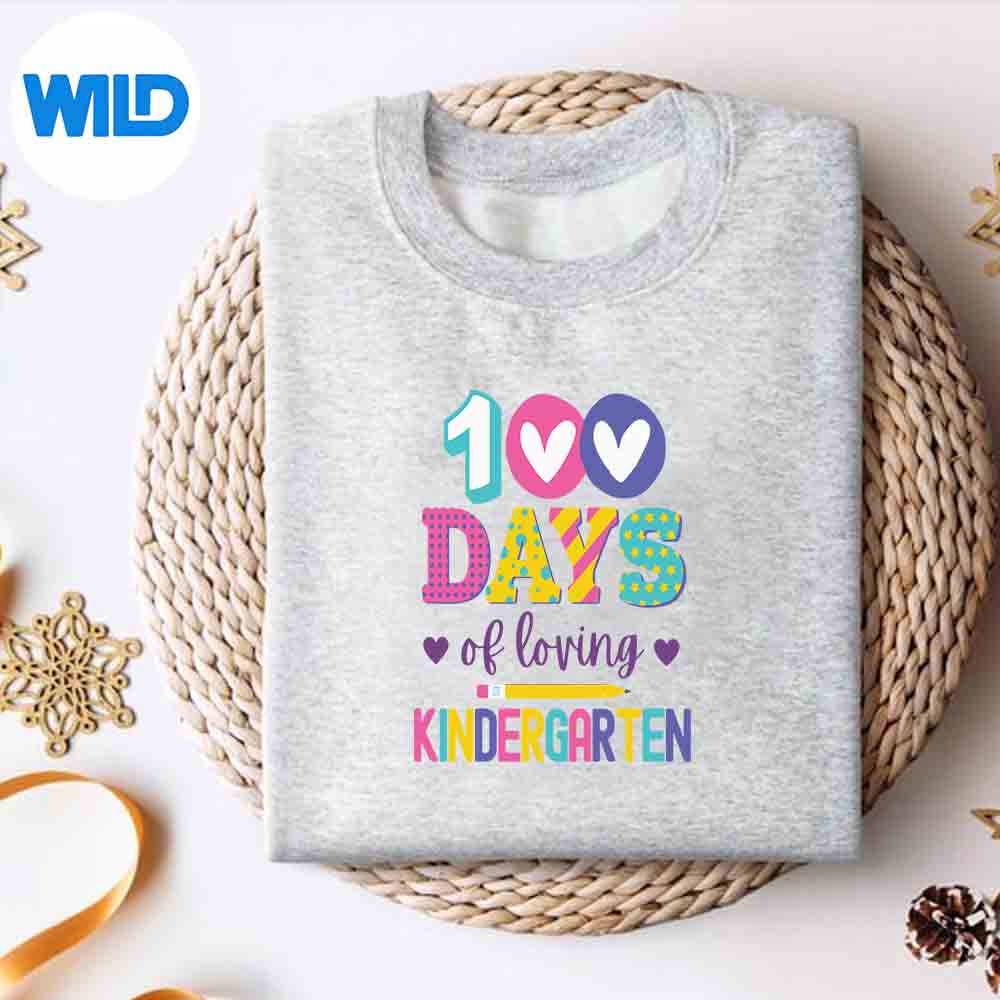 Alternative view of 100 Days Of Loving Kindergarten 100th Day Of School Terrific Happy Vector Design