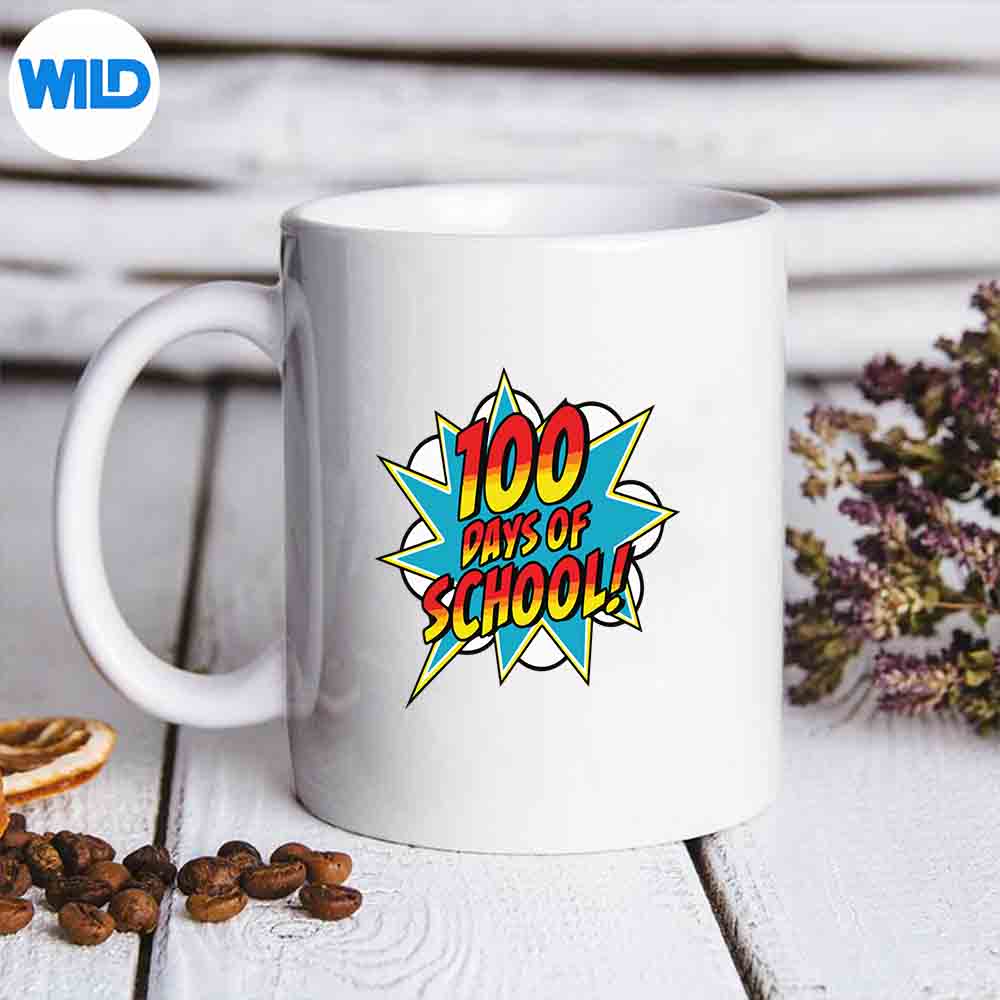 100 Days Of School Happy 100th Day Superhero Teacher Comic SVG PNG