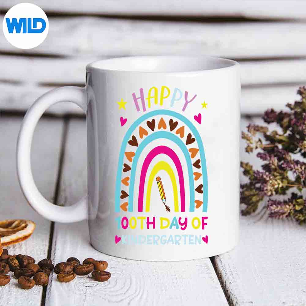 100th Day Of Kindergarten School Rainbow 100 Days Smarter Wonderful Funny SVG PNG Digital Download