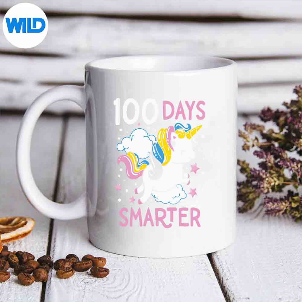 100th Day Of School Unicorn 100 Days Smarter Kindergarten Positive SVG PNG Digital Design