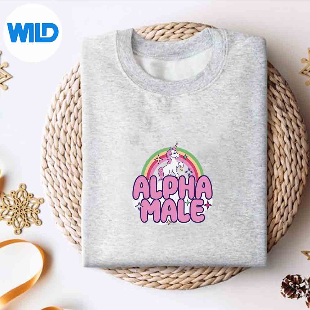 Alternative view of Alpha Male Unicorn Sarcastic Ironic Weird Yk Humor Silhouette SVG PNG Cut File