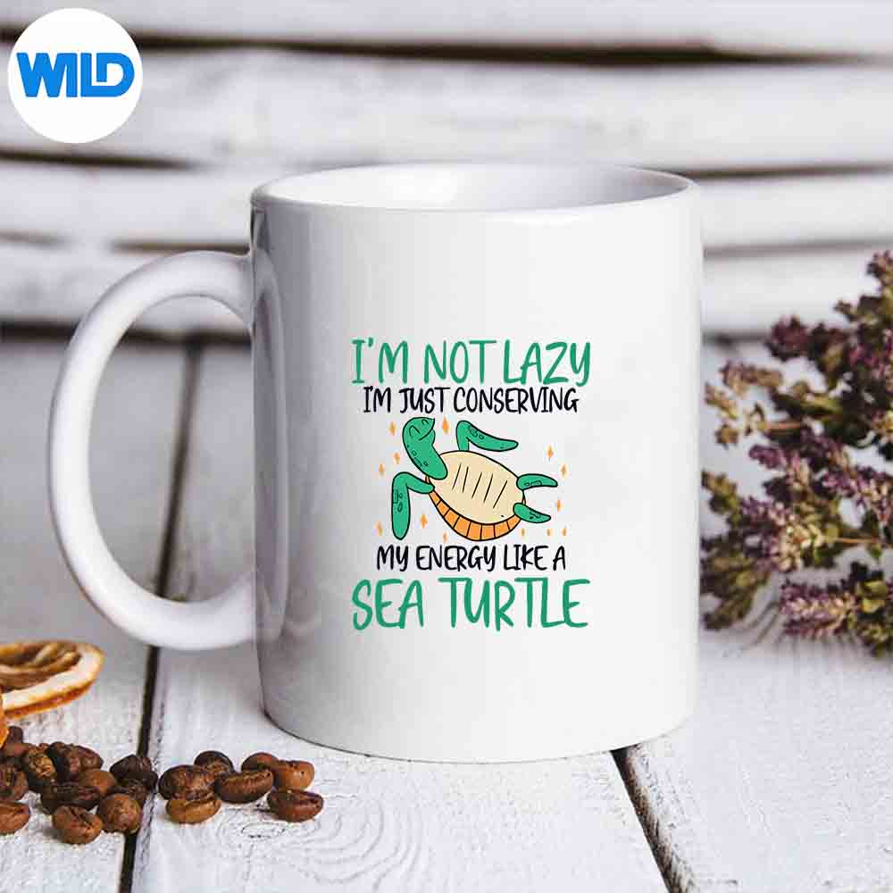 Conserving Energy Sea Turtle Ocean Underwater Sea Animal Delighted Excited SVG PNG Digital Download