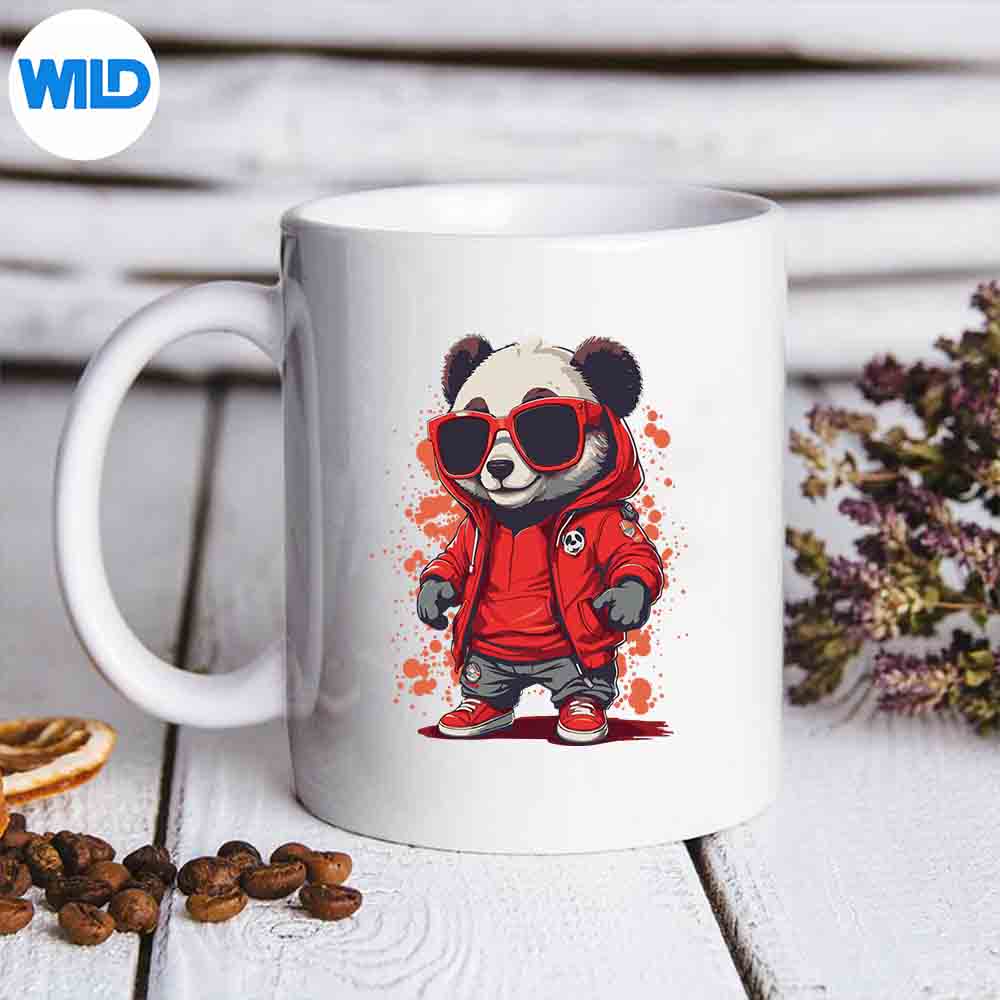 Cool Hip Hop Panda Wearing Sunglasses Pop Art Panda Animal PNG SVG for Cricut