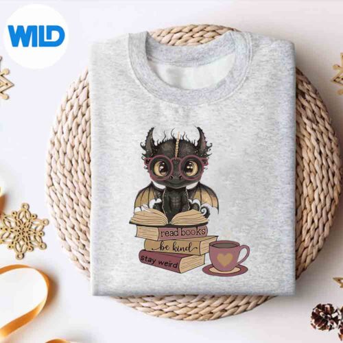 DragonReadBooksBeKindStayWeirdBookLoversweater