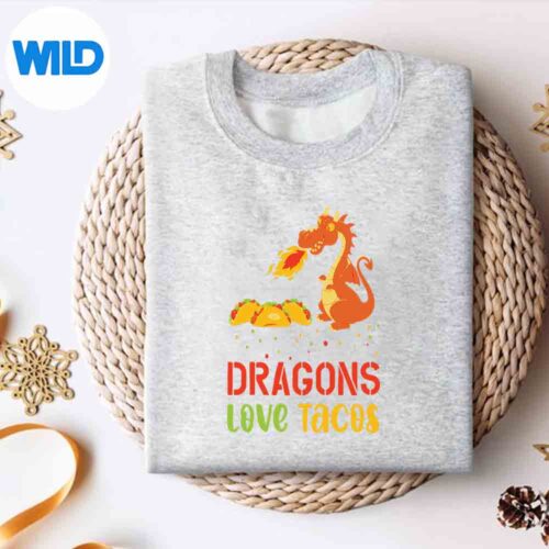 Dragons Love Tacos Delighted Cute SVG PNG Digital Design 4 DragonsLoveTacosDelightedCutesweater