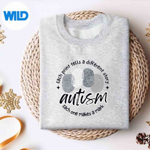 Fingerprint Autism Each Print Tells A Different Story Design for Cricut 4 FingerprintAutismEachPrintTellsADifferentStorysweater