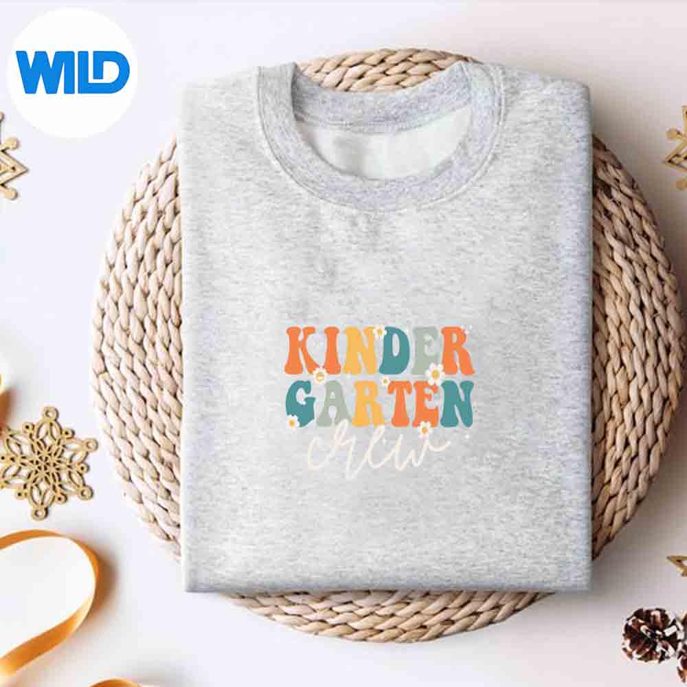 Alternative view of First Day Of Kindergarten Crew Groovy Back To School Teacher SVG PNG