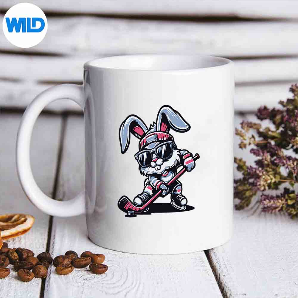 HappyEasterBunnyPlayingHockeyEasterSportmug