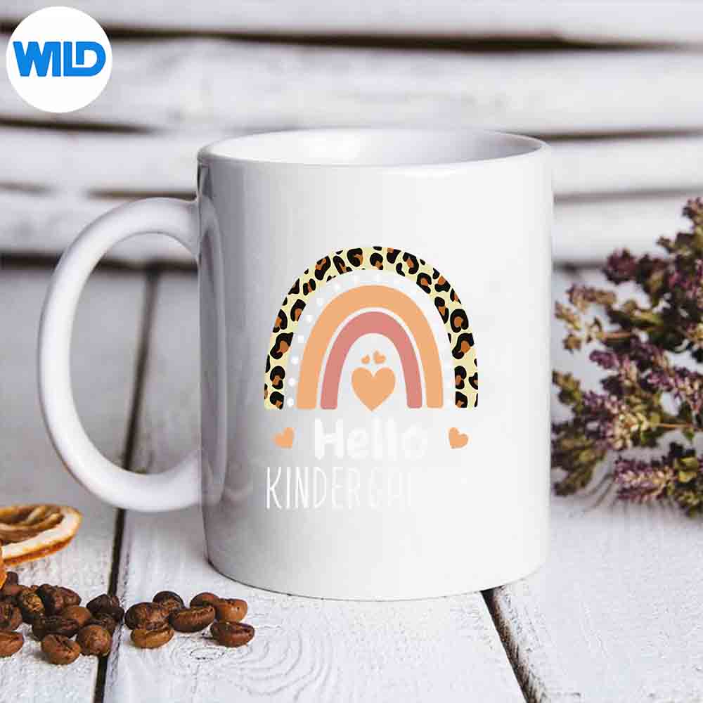 HelloKindergartenTeacherBohoRainbowFirstDaySchoolmug