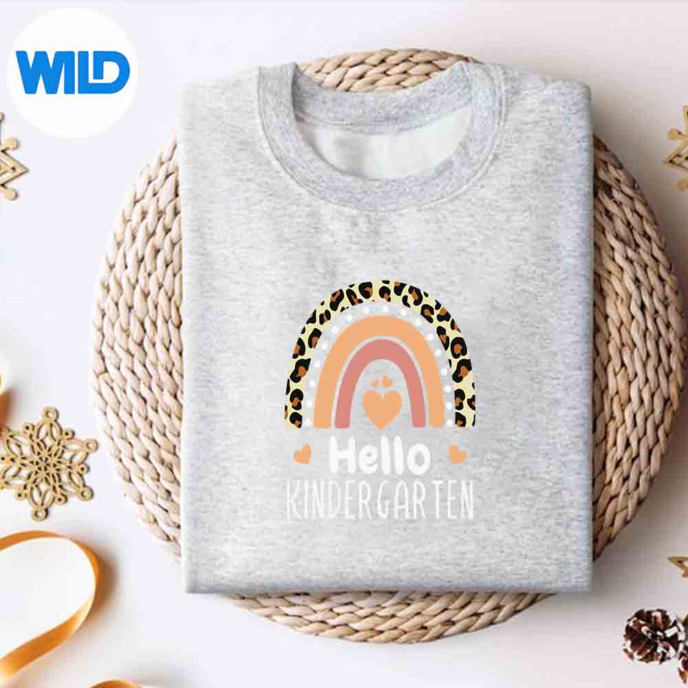 Alternative view of Hello Kindergarten Teacher Boho Rainbow First Day School Silhouette SVG PNG