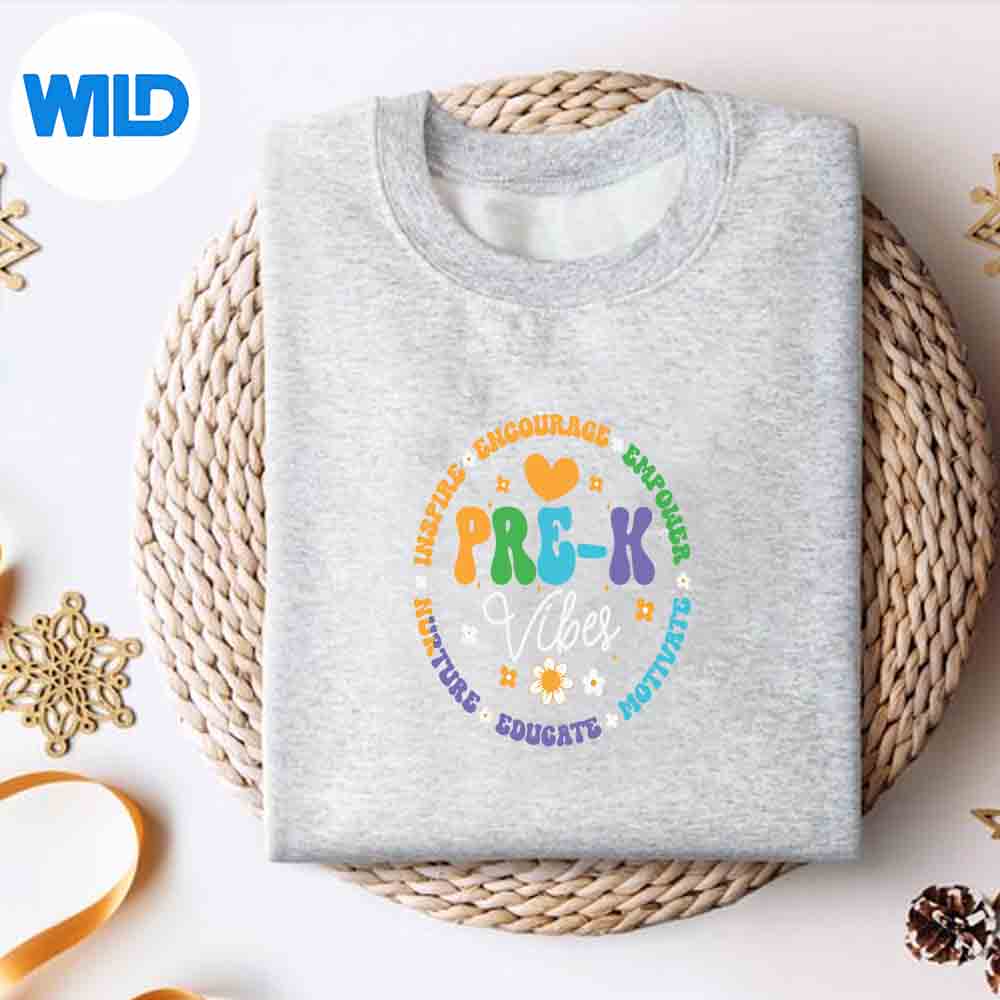 Alternative view of Hello Prek Vibes Teacher Kindergarten 1st Day Of School Silhouette SVG PNG