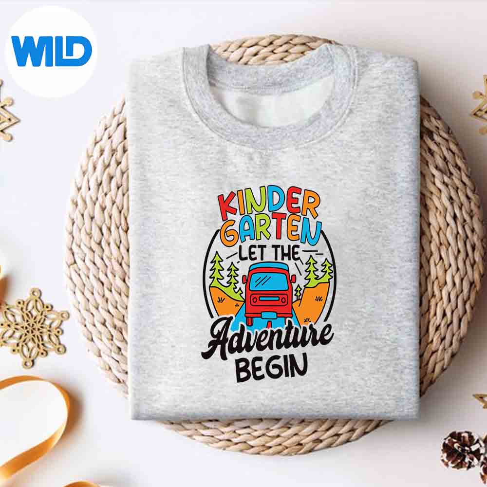 Alternative view of Kindergarten 1st Day Of School Let The Adventure Begin Vector Design