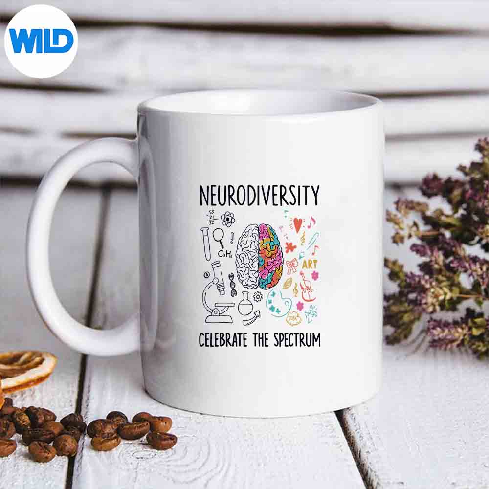 NeurodiversityCelebrateTheSpectrumBrainAutismAwarenessmug