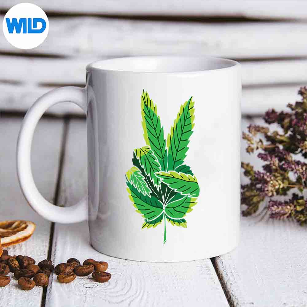 Peace Hand Weed Marijuana Peace Sign Cannabis Digital Design