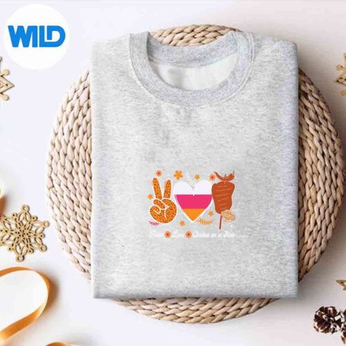 Peace Love And Chicken On A Stick Fiesta San Antonio Cute Retro Digital Design 4 PeaceLoveAndChickenOnAStickFiestaSanAntonioCuteRetrosweater