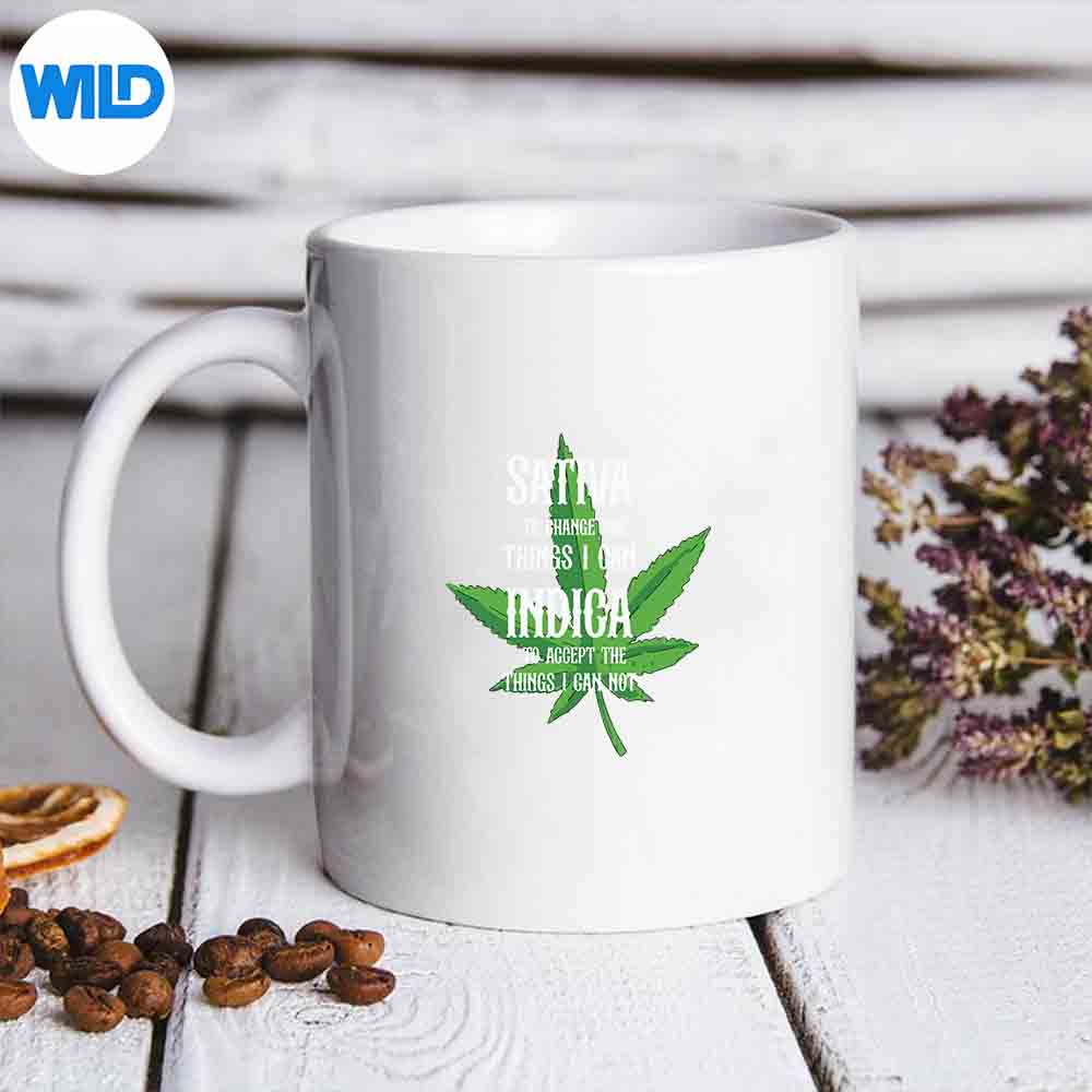 Sativa To Change The Things I Can Indica Cannabis Weed Leaf Positive Love SVG PNG Digital Download