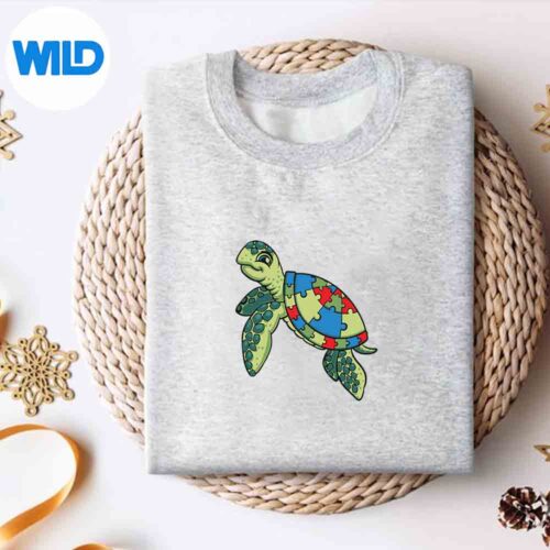 Turtle Puzzle Pieces For Autism Awareness Teacher SVG PNG Download 4 TurtlePuzzlePiecesForAutismAwarenessTeachersweater