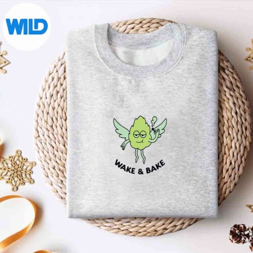 Wake And Bake Weed Cannabis Marijuana Cute Stoner Digital Design 4 WakeAndBakeWeedCannabisMarijuanaCuteStonersweater
