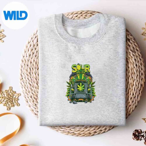 Weed Sour Diesel Strain Truck Cannabis Sour Diesel Digital Design 4 WeedSourDieselStrainTruckCannabisSourDieselsweater