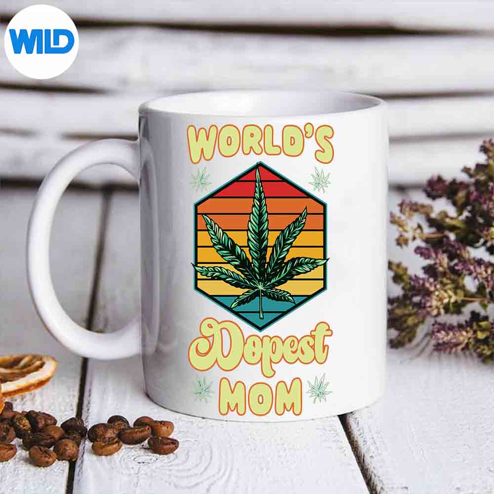 Worlds Dopest Mom Weed Mothers Day Cannabis Marijuana Retro PNG SVG for Cricut